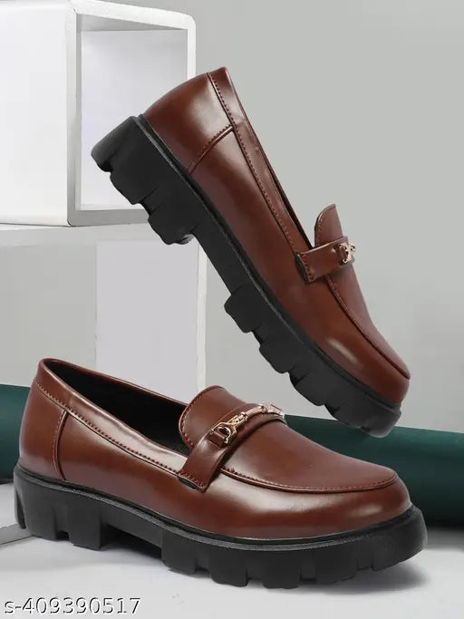 Brown synthetic solid boots, stylish footwear for men or women, India origin