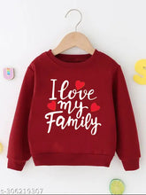 Cotton fleece family love wine sweatshirt for boys, sporty and cozy style in popular color