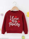Cotton fleece family love wine sweatshirt for boys, sporty and cozy style in popular color