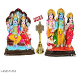 Marble God Vishnu with Lakshmi idol, Narayana Hari figurine, home decor showpiece. 3-inch ghanti bell included