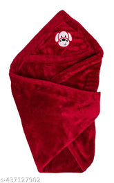 Lightweight maroon fur AC blanket for kids, ideal for 0-6 months babies, multipurpose as sleeping bag