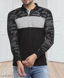 Black Wild West Men's Full Sleeve Polo Neck T-Shirt, cotton blend, printed design, sizes: S-XXL