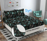 Brand Point multi-colored elastic fitted double bedsheet with 2 pillow covers (90x90 Full Size, 78x72 Fitted Size, Deep Pocket 6"), ideal for summer and machine washable