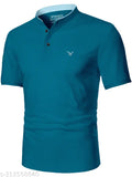 Men's polycotton casual wear t-shirt, short sleeves, colorful printed design. India origin