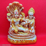 Handcrafted Resin Laxmi-Narayan Idols, 4.5" each, symbolizing wealth, protection, and spiritual prosperity. Indian artisanal masterpiece for home or office