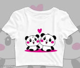 Stylish latest women's cotton blend t-shirt, versatile and comfortable with printed design. Made in India