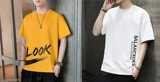 Comfy cotton half-sleeve summer cool t-shirt for men, printed with net pattern. Two sizes available: M (Chest Size: 39 in, Length Size: 28 in) and L (Chest Size: 41 in, Length Size: 28.5 in). Originates from India