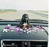 Hand-crafted 14cm Shiva Adiyogi brass idol, traditional Indian home decor or car dashboard accessory