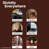 White polyresin Pagri Ganesh Ji Murti, car dashboard and home decor showpiece for Puja festivals or gifting. Dimensions: 2.5" H x 2.5" W x 1.5" D, weight: 70g. Origin: India