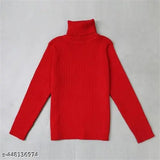 Wool high-neck thermal sweater for babies in self-design net pattern, suitable for boys and girls