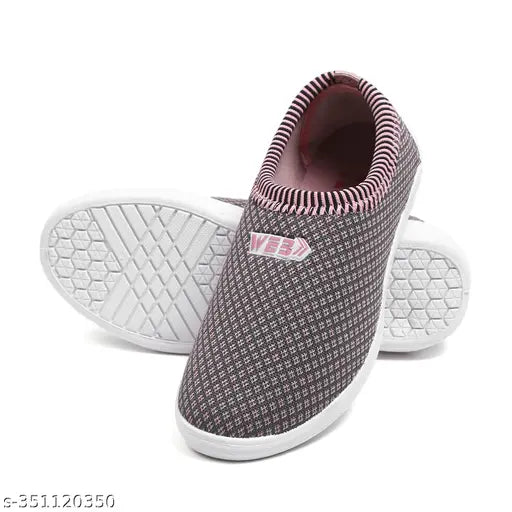 Mesh & PVC embellished slip-on walking shoes combo for women (N2), high quality, skin-friendly, diabetic and orthopedic-friendly, IND-8 size