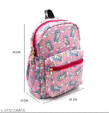 Attractive unicorn printed polyester mini backpack for girls, perfect for outdoor adventures (free size: 9cm x 10cm x 30cm, origin: India)