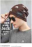 Trendy Printed Acrylic Beanie Cap with Neck Warmer Scarf (Onesize). Great winter accessory for men and women, perfect for outdoors