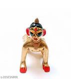 Painted brass Krishna idol - Shree Radha Rani Ji Ladli Ji SIZE 1, featuring two free tilak stamps, traditional Indian deity figure