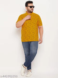 GET Golf Men's cotton blend polo t-shirt, allover printed design, short sleeves, available in XXXL, 4XL, 5XL