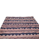 Blue striped cotton net Taj Overseas baby quilt, hand-washable and crib-sized (40x50 inches)