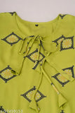 Light green printed rayon kurta and plazo set for women, Indian ethnic fashion with three-quarter sleeves