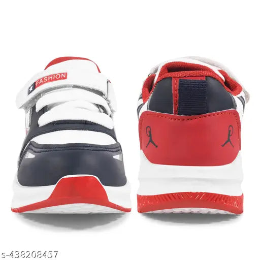 NCC mesh velcro walking shoes for kids, striped net pattern, ideal for running (4.5-8 years), India origin