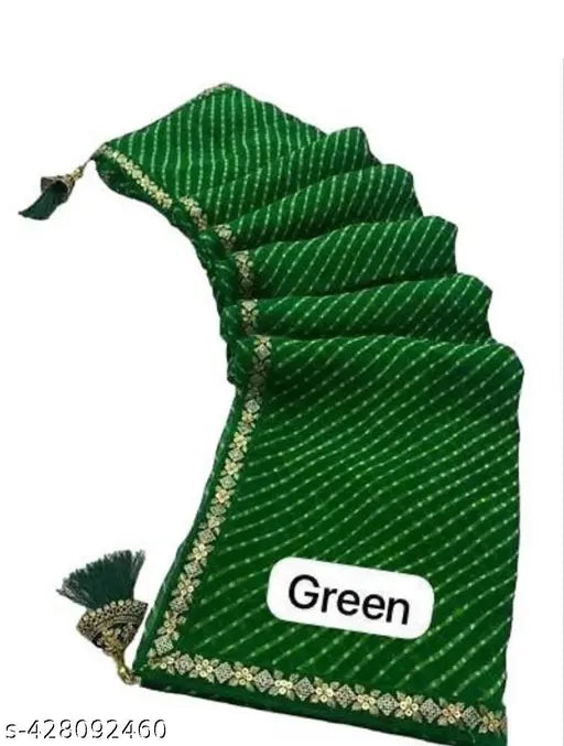 Georgette Bandhani saree with separate blouse, embellished for festive and party wear, Indian-made celebrity favorite