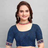 Embroidered blue Zamato traditional wear saree, lightweight and comfortable for formal hours, adorned with fensi lace and diamond work