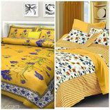 White cotton queen-sized fancy bedsheets with 2 pillow covers, 144 thread count, luxury bed linen from India