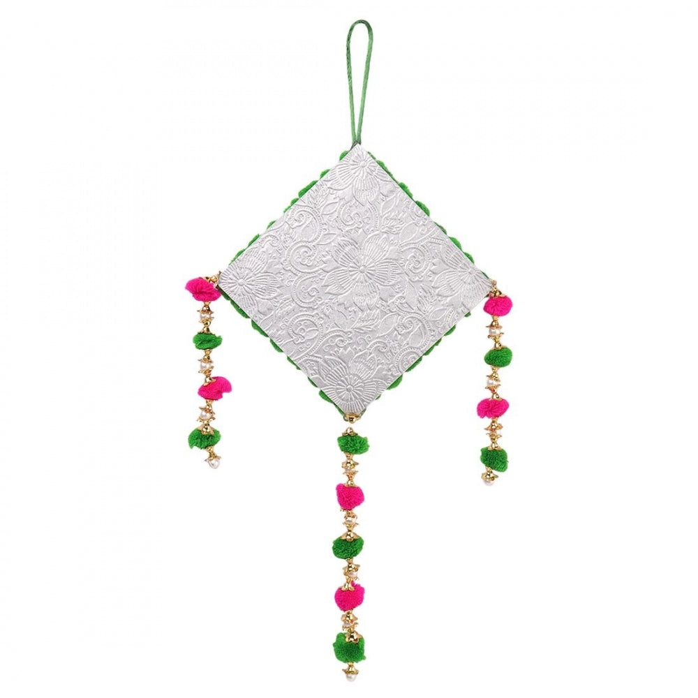 Handmade Premium Quality Pompom Wall Art - Festive Decorative Hanging with Positivity and Happiness, natural materials