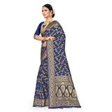 Women's Banarasi Silk Saree (Neavy blue, 5-6mtrs)