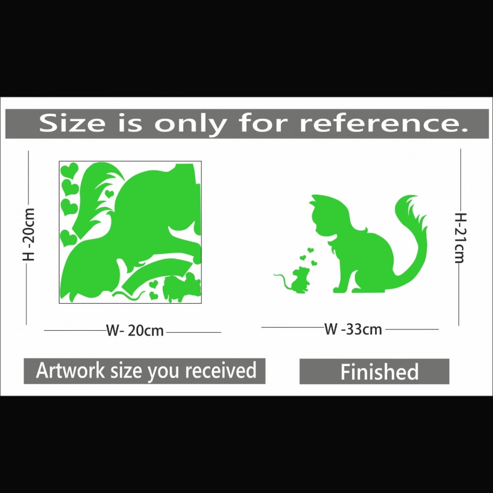 Green vinyl peel-and-stick radium wall decor, 33x21cm, enhances relaxing ambiance at home