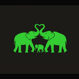 Green decorative vinyl elephant radium wall sticker, peel-and-stick for calming home décor