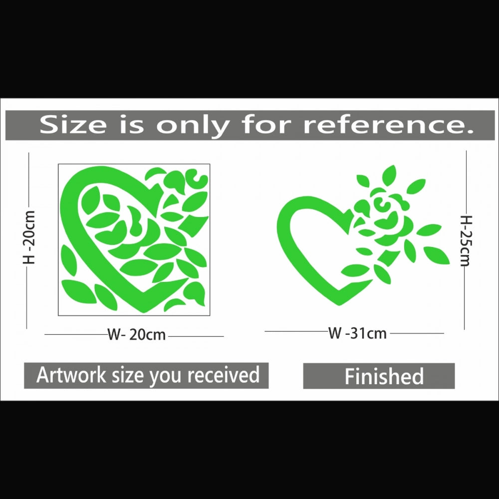 Green vinyl peel-and-stick radium wall sticker (31x25cm) for calming, dark room decor