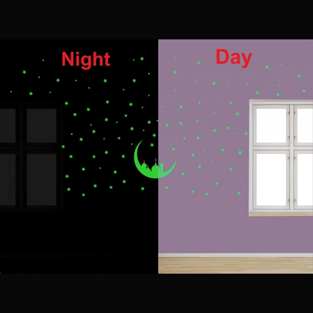 Green vinyl decorative radium wall sticker (106x55cm), peel-and-stick, promotes a relaxing ambiance