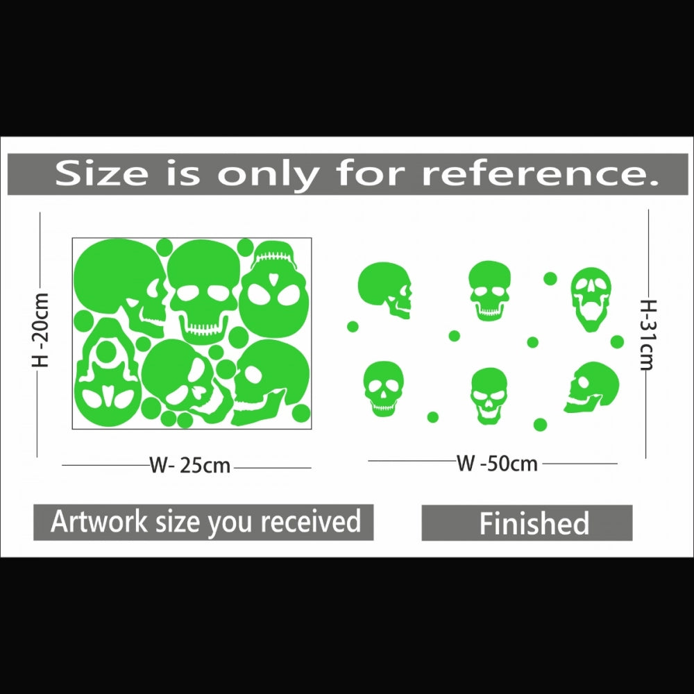 Green vinyl peel-and-stick wall decal, 50x31cm radium design for calming home decor