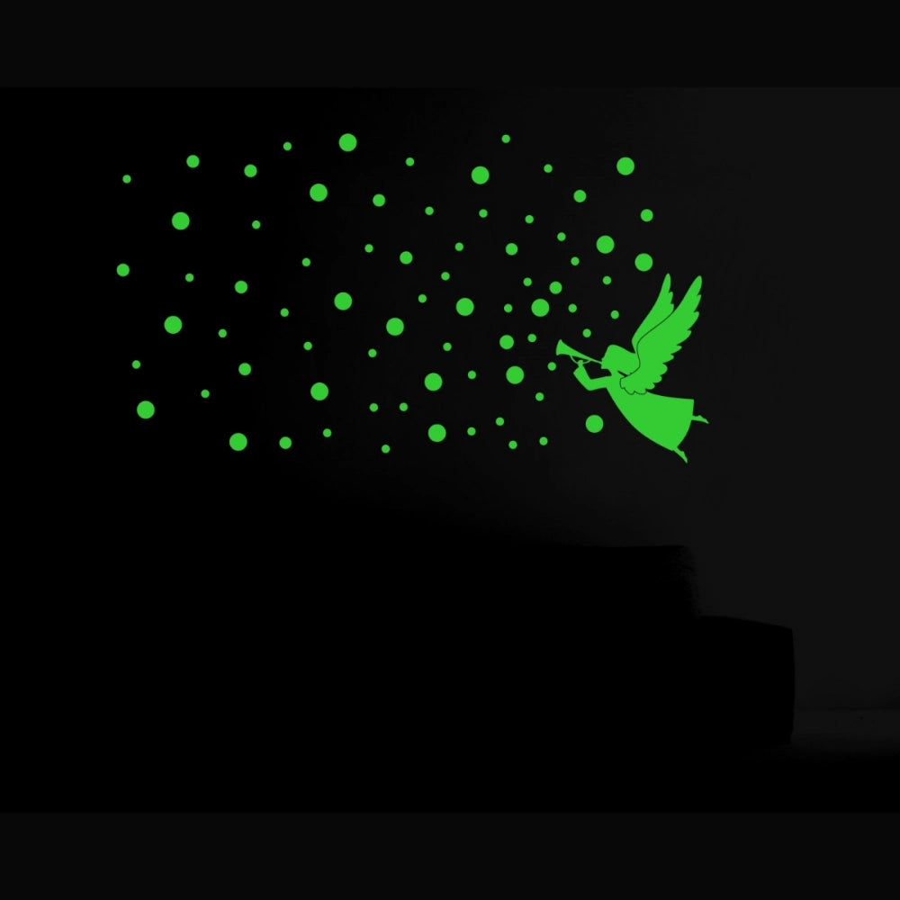 Green vinyl peel-and-stick radium wall decor, relaxing and calming night light alternative, 53x39cm