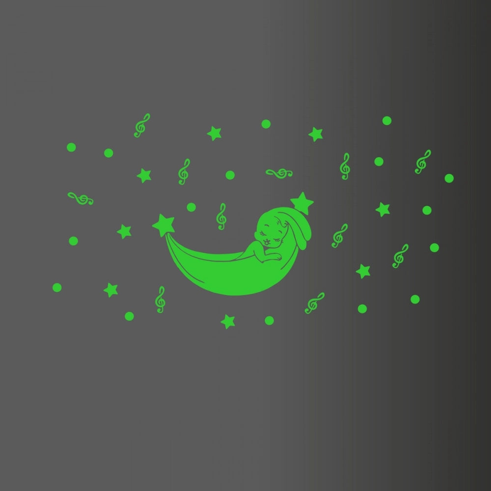 Green vinyl radium wall sticker for kids room decor, peel and stick, size 79x43cm