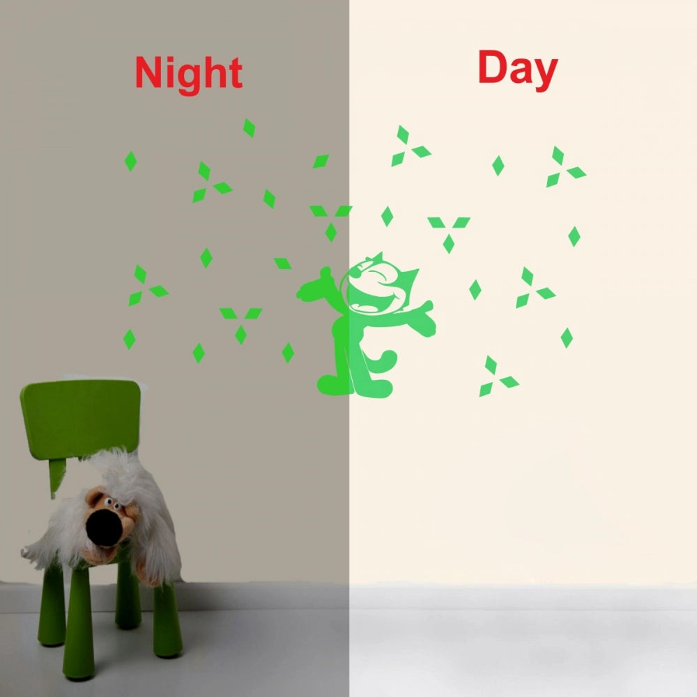 Green vinyl radium wall sticker for kid's room, peel-and-stick design, 64x39cm. Provides a relaxing and calming atmosphere