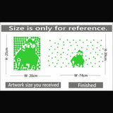 Green vinyl radium wall sticker for kids room decor, peel and stick, 74x39cm. Promotes a calming sleep environment without electric light sources