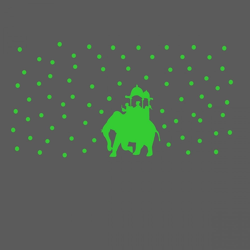 Green vinyl peel-and-stick radium wall decor for kids rooms, 74x39cm, promotes calm, light source alternative