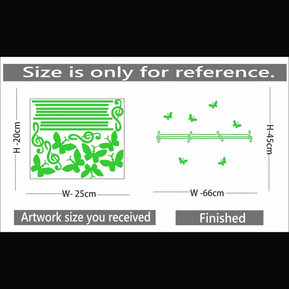 Green vinyl peel-and-stick radium wall sticker, 66x45cm. Decorative, relaxing, calming