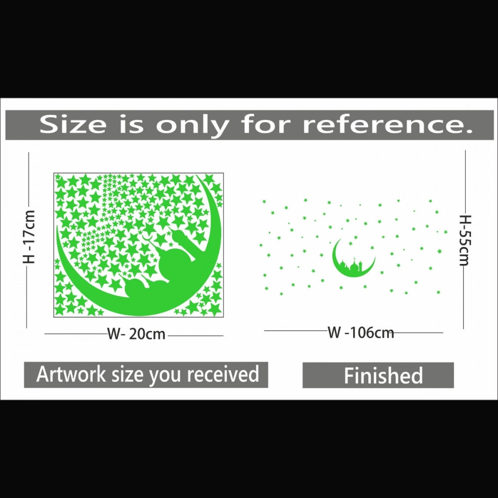 Green decorative vinyl radium wall sticker, peel-and-stick design for calming, energy-efficient home decor