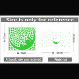 Green decorative vinyl radium wall sticker, peel-and-stick design for calming, energy-efficient home decor