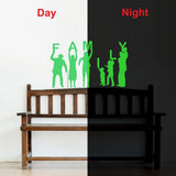 Green vinyl peel-and-stick radium family wall sticker, 34x20cm, promoting a relaxing and calming environment