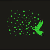 Green vinyl decorative radium wall sticker, peel-and-stick, 53x39cm, energy-saving lighting solution for a relaxing bedroom