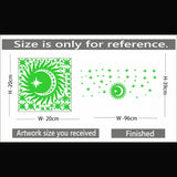 Green vinyl peel-and-stick radium wall decal (96x39cm), energy-saving decor solution for calming bedroom ambiance