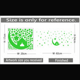 Green vinyl peel-and-stick radium wall decal, 82x34cm. Relaxing and calming decor for dark spaces