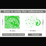 Green vinyl peel-and-stick decorative radium wall sticker, 46x39cm. A calming, energy-efficient lighting alternative