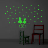 Green vinyl radium wall sticker for kids room decor, peel-and-stick, 72x44cm size
