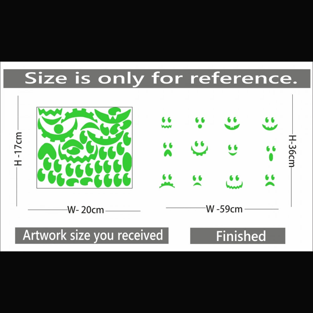 Green vinyl radium wall sticker for kids room decor, peel and stick, 59x36cm, calming and relaxing night light solution