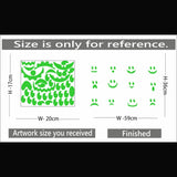 Green vinyl radium wall sticker for kids room decor, peel and stick, 59x36cm, calming and relaxing night light solution