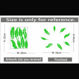 Green vinyl peel-and-stick radium wall sticker (56x45cm), perfect for relaxing and calming bedroom decor