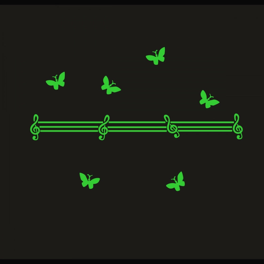 Green vinyl peel-and-stick radium wall sticker, 66x45cm. Decorative, calming, energy-efficient alternative to electric lights